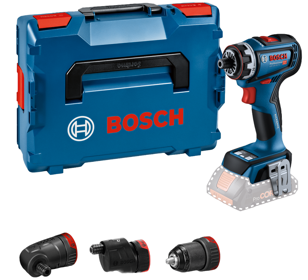 Bosch GSR 18 V 90 FCC FlexiClick Drill Driver 3 Chucks in L BOXX 060 Campbell Miller Tools