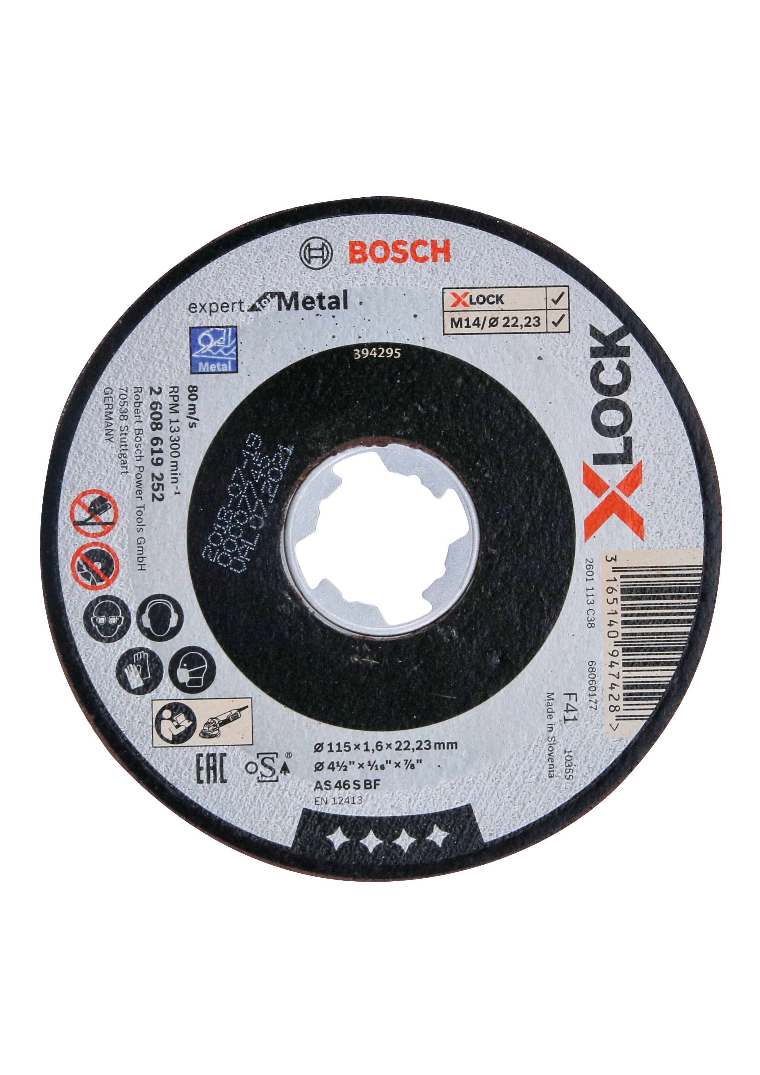 Bosch X-LOCK Expert for Metal 115x1.6x22.23 Straight Cutting 