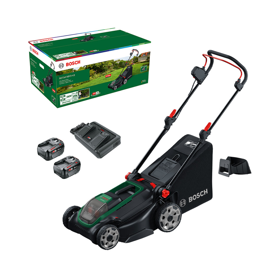 Bosch DIY Rotak 18V 2-43 (2x4.0Ah) Cordless Lawn Mower 06008B9L70