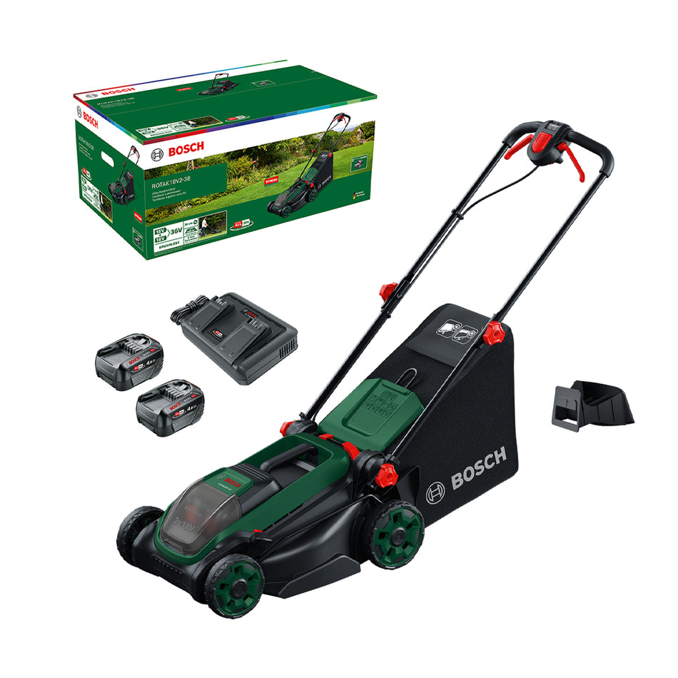 Bosch DIY Rotak 18V 2-38 (2x4.0Ah) Cordless Lawn Mower 06008B9M70
