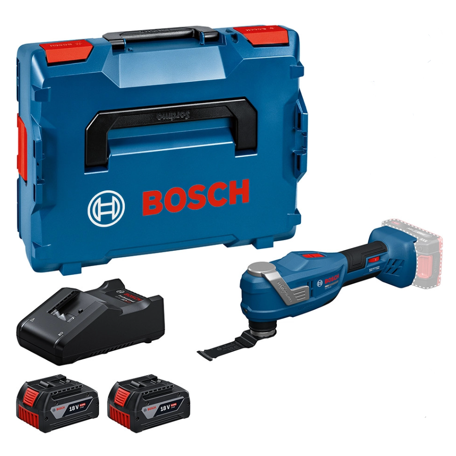 Bosch Professional GOP 18V-30 Multi Tool 2 x 5.0ah Battery L-boxx 06018G3071