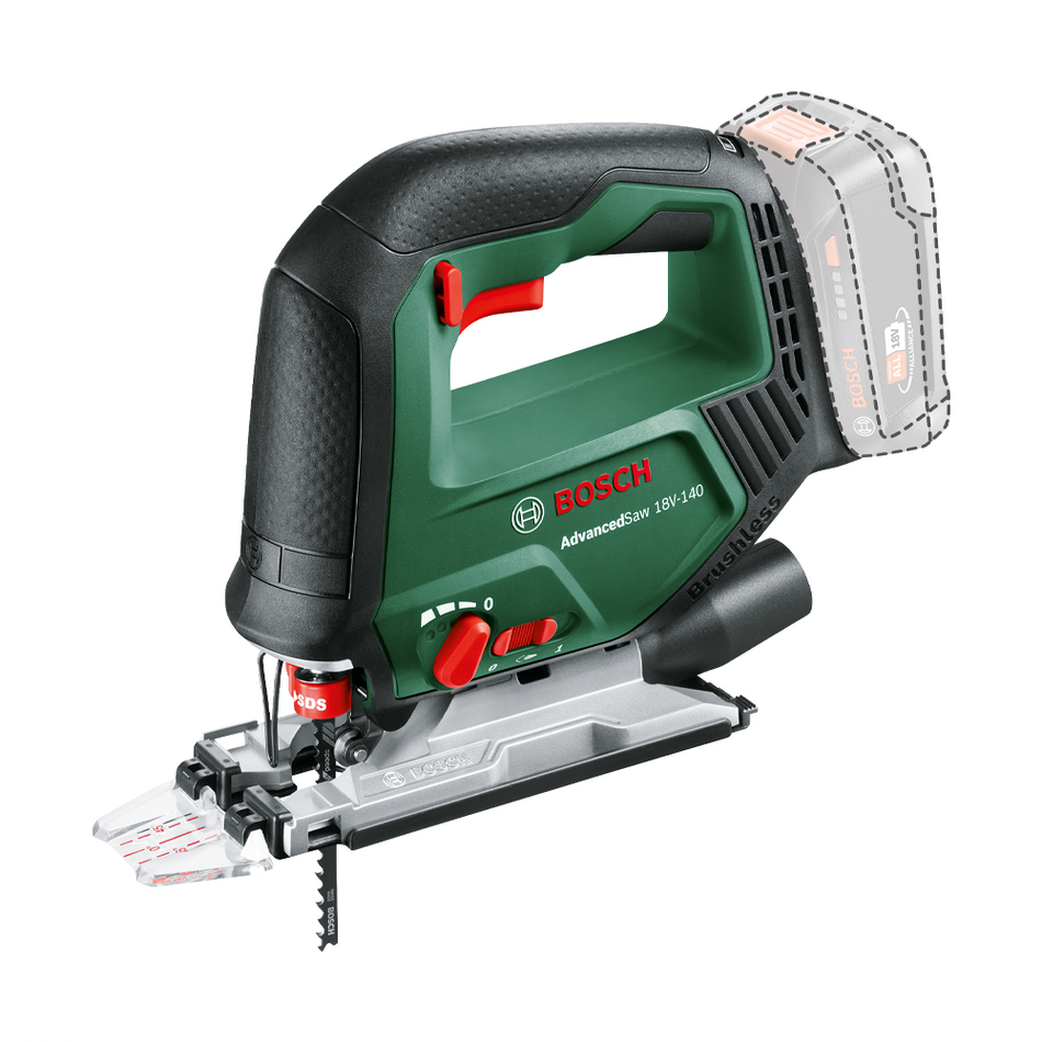 Bosch DIY AdvancedSaw 18V-140 (Baretool) Cordless Jigsaw 0603013002
