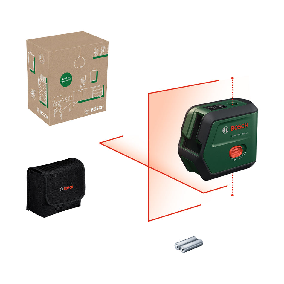 Bosch DIY UniversalLevel 2 Cordless Cross Line Laser 0603663FZ0