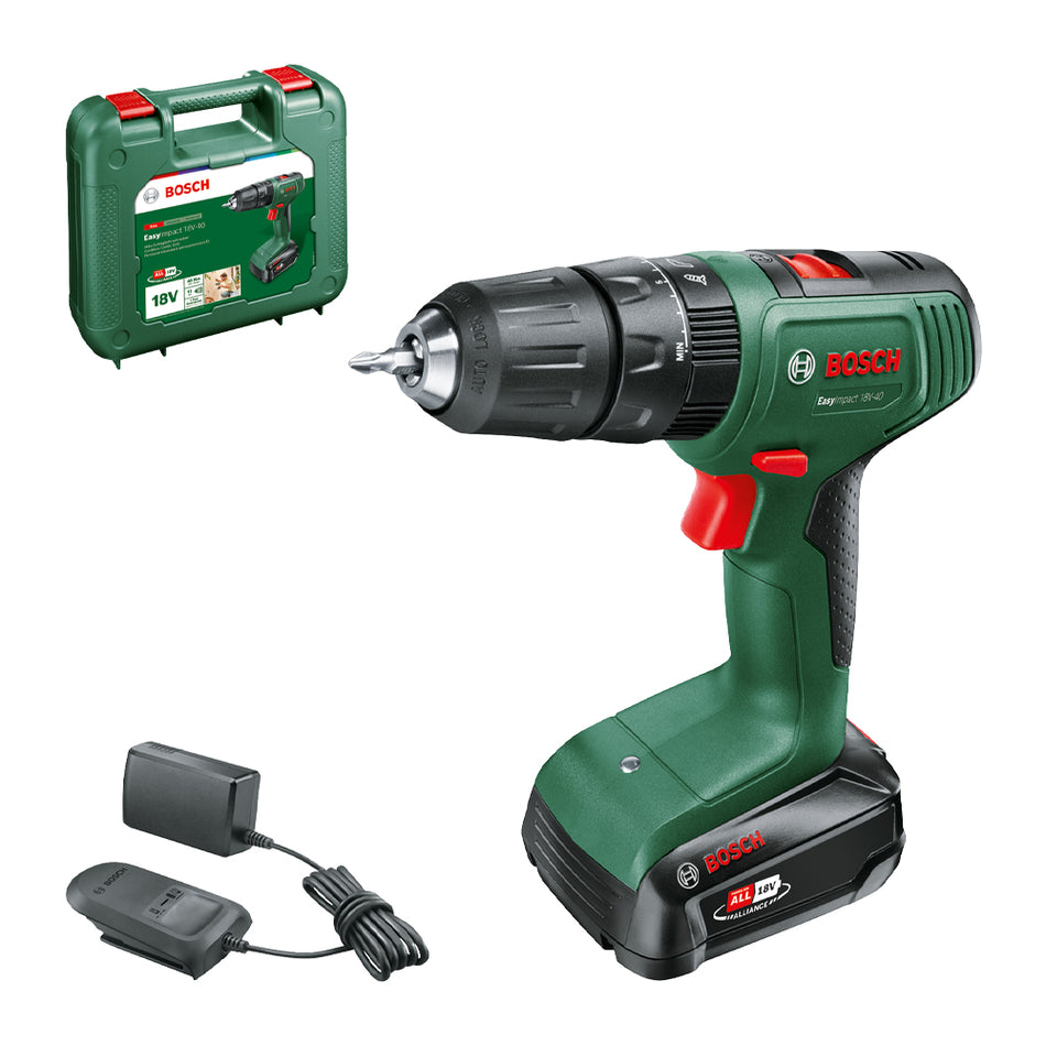 Bosch DIY EasyImpact 18V-40 (1 x 2.0Ah, AL 18V-20 Charger) Cordless Impact Drill 06039D8173