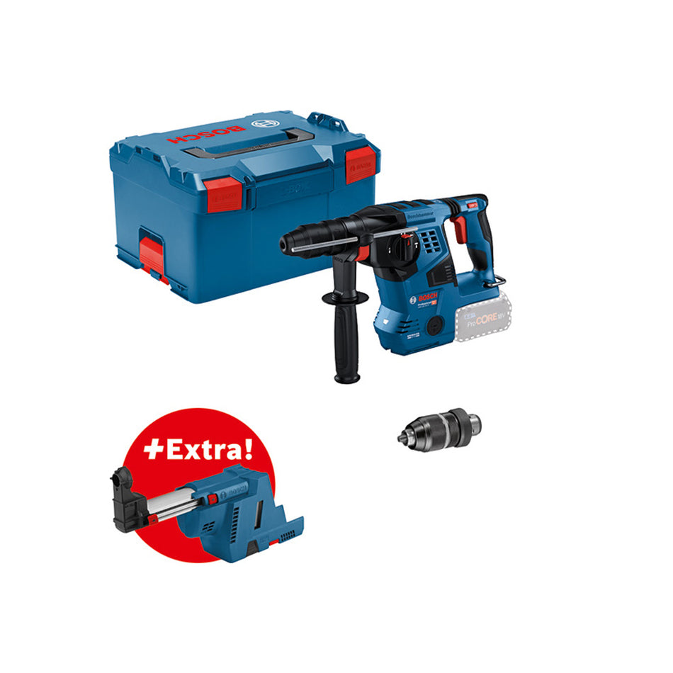 Bosch Professional GBH 18V-28 (Baretool) CF + GDE Cordless Rotary Hammer SDS+ 0611921004