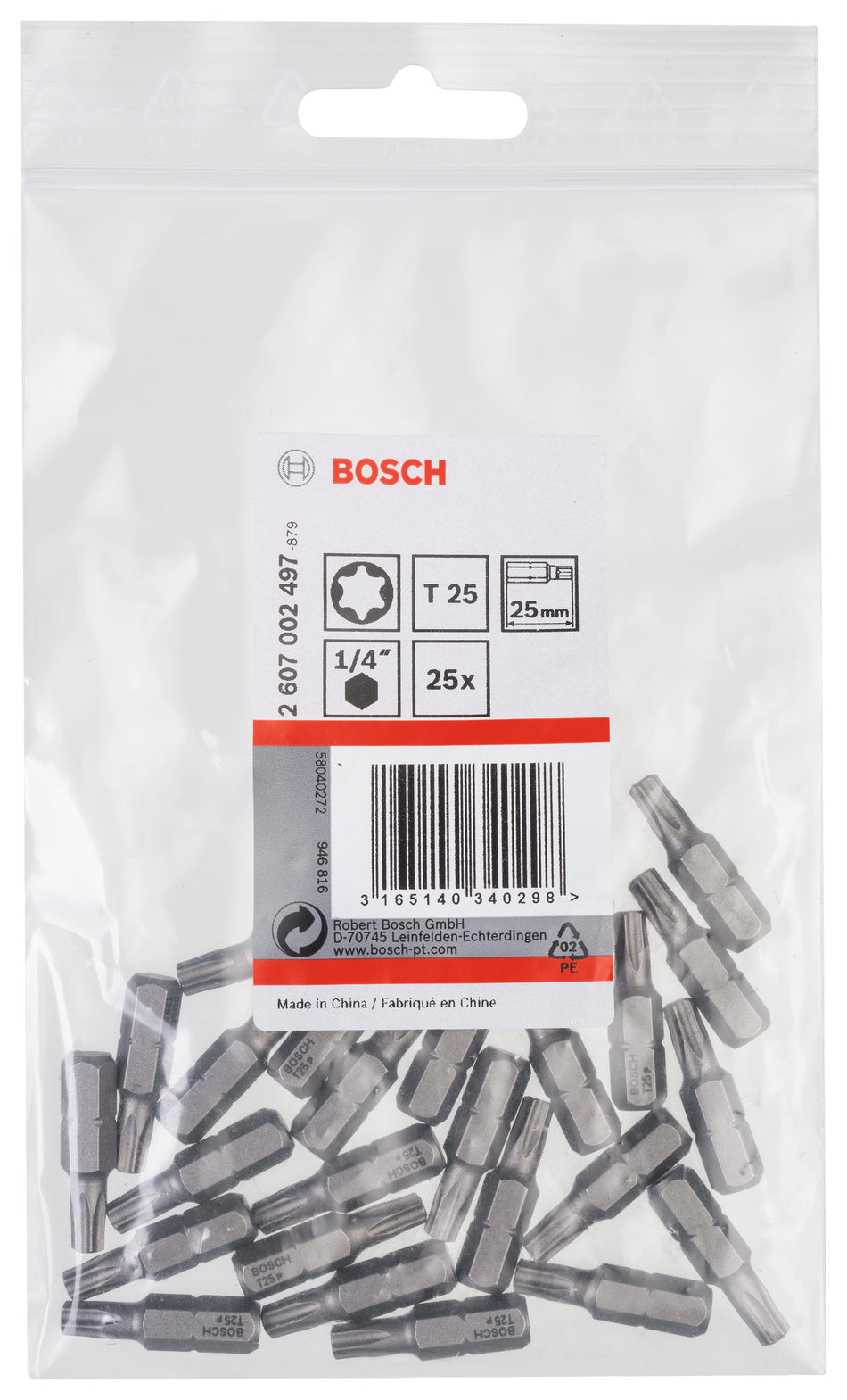 Bosch Set 25 pcs. T25, 25 mm 2607002497