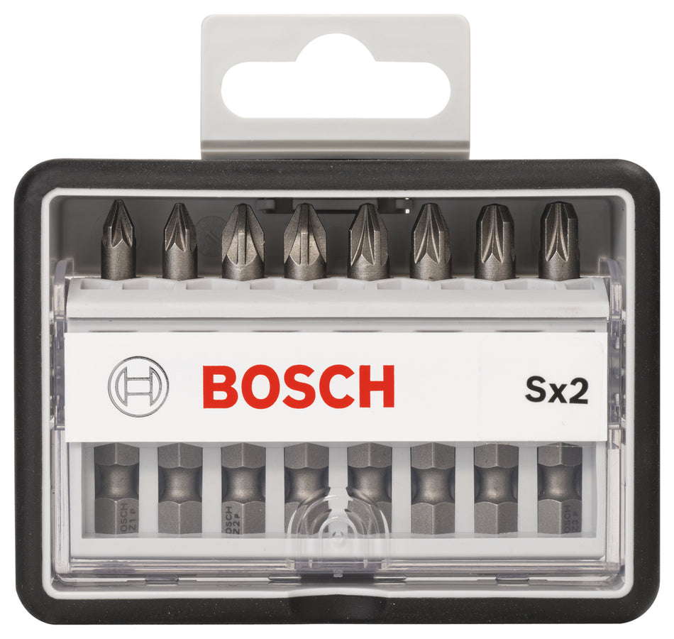 Bosch 8-piece Robust Line screwdriver bit set Sx PZ, Extra Hard version 2607002557