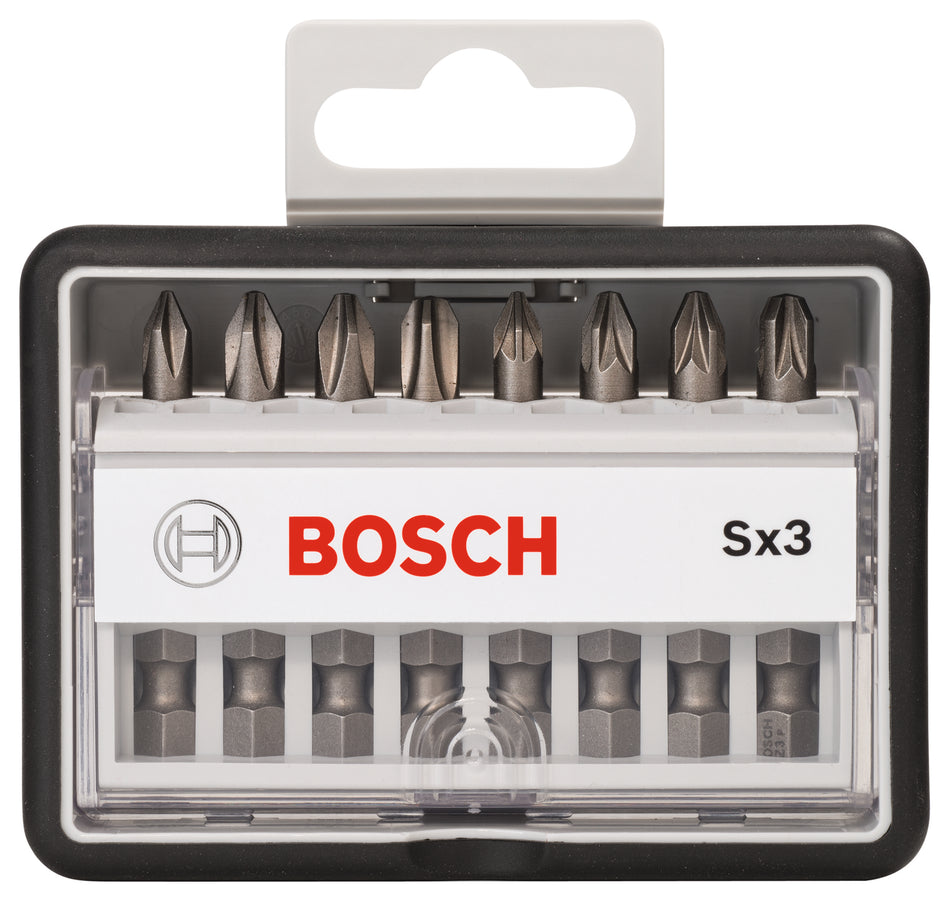 Bosch 8-piece Robust Line screwdriver bit set Sx PH/PZ, Extra Hard version 2607002558
