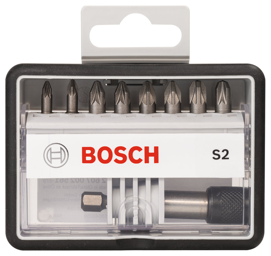 Bosch 8+1-piece Robust Line screwdriver bit set S PZ, Extra Hard version 2607002561