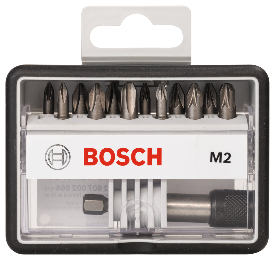 Bosch 12+1-piece Robust Line screwdriver bit set M PH/PZ, Extra Hard version 2607002564