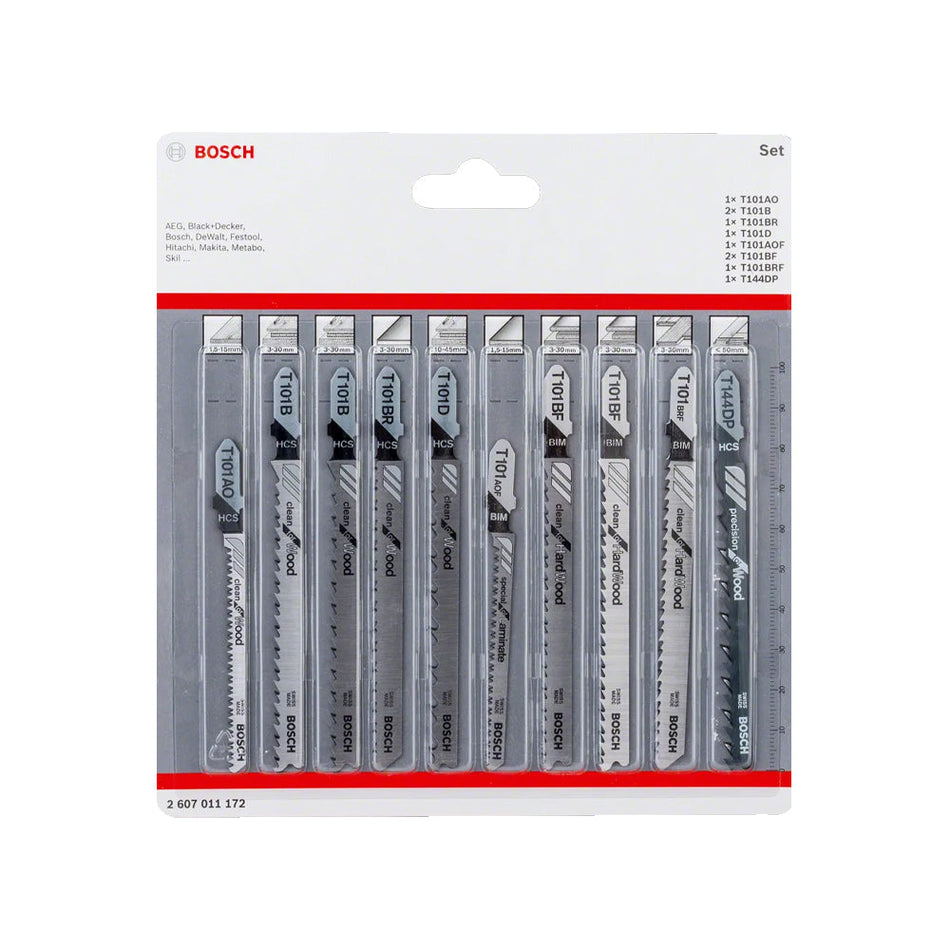 Bosch Clean Precision JSB Jigsaw Blade Set 10 PCE 2607011172