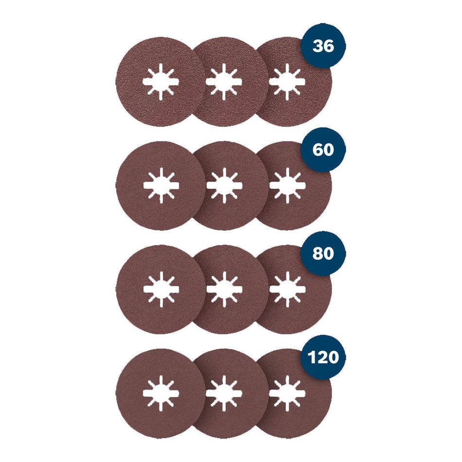 Bosch EXPERT R444 X-LOCK 125MM Fibre Disc 12 PCE 2607012053