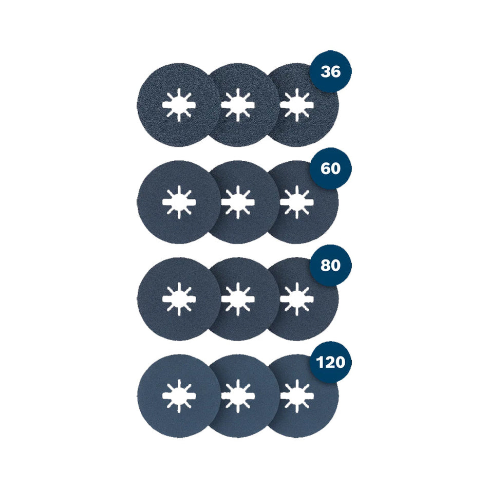Bosch PRO R574 X-LOCK Fibre Discs 115MM 12 PCE 2607012056
