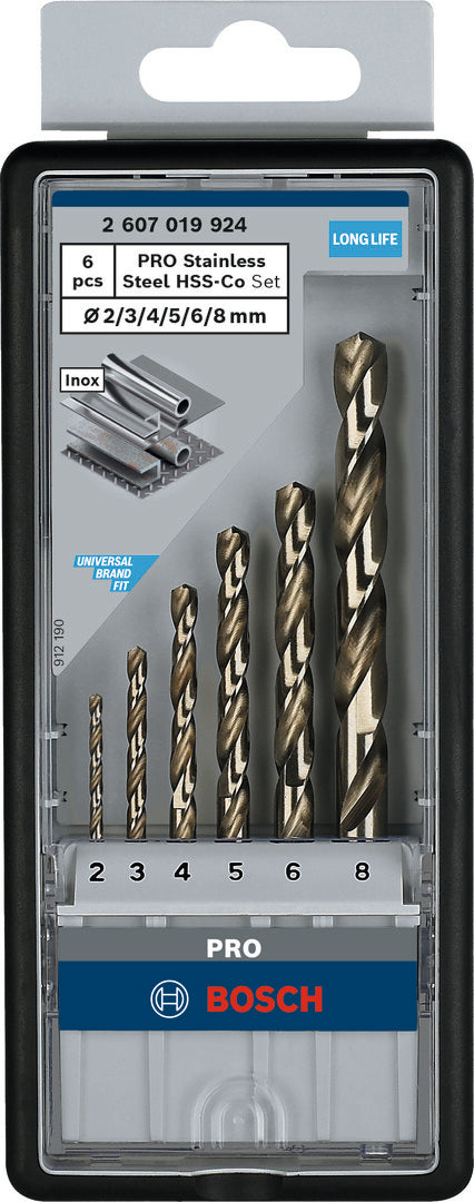 Bosch Professional Stainless Steel HSS-Co Twist Drill Bit Set 6 pcs 2607019924
