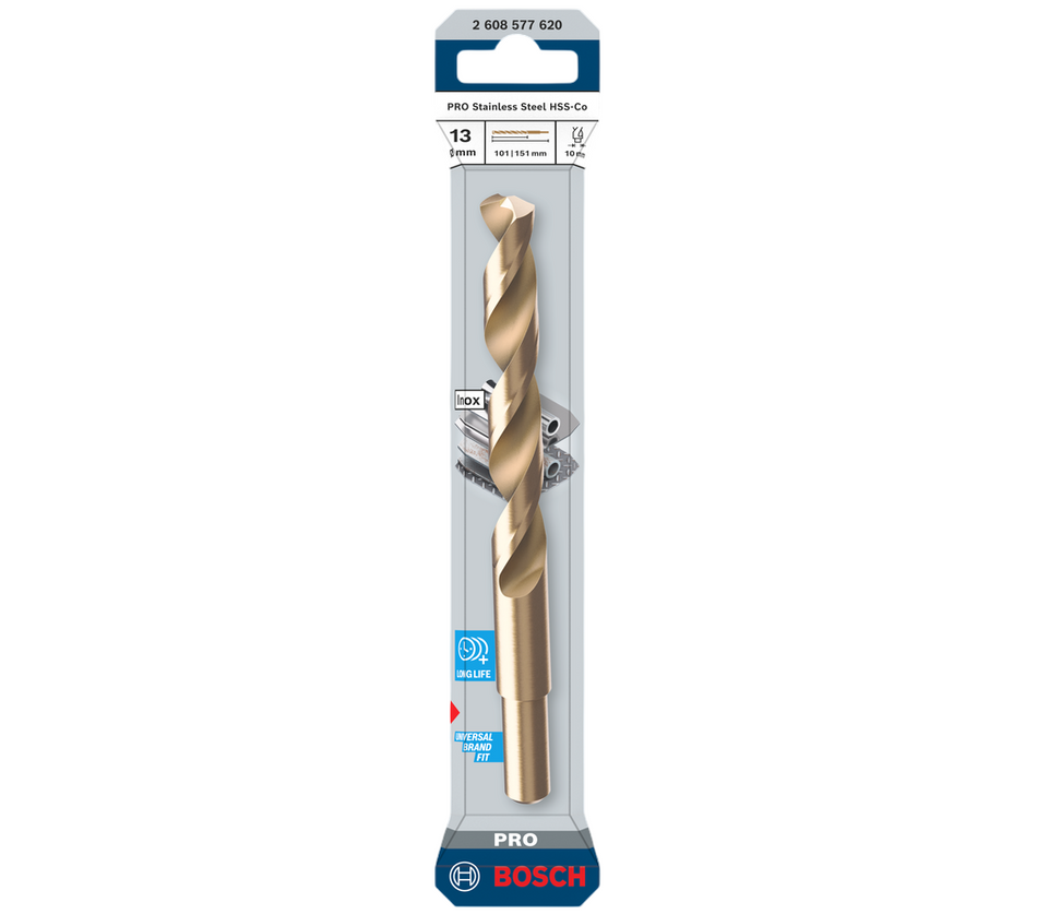 Bosch PRO Stainless Steel HSS-Co Twist Drill Bit, 13x101x152 mm 2608577620