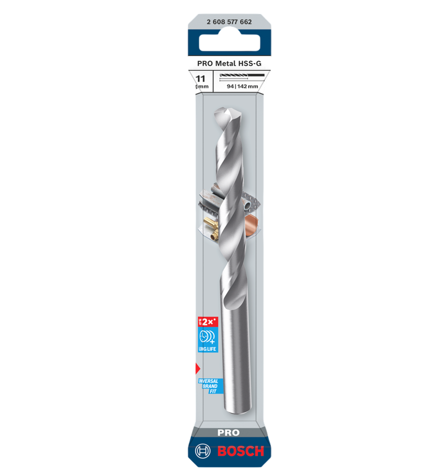 Bosch PRO Metal HSS-G Twist Drill Bit, 11x94x142 mm 2608577662