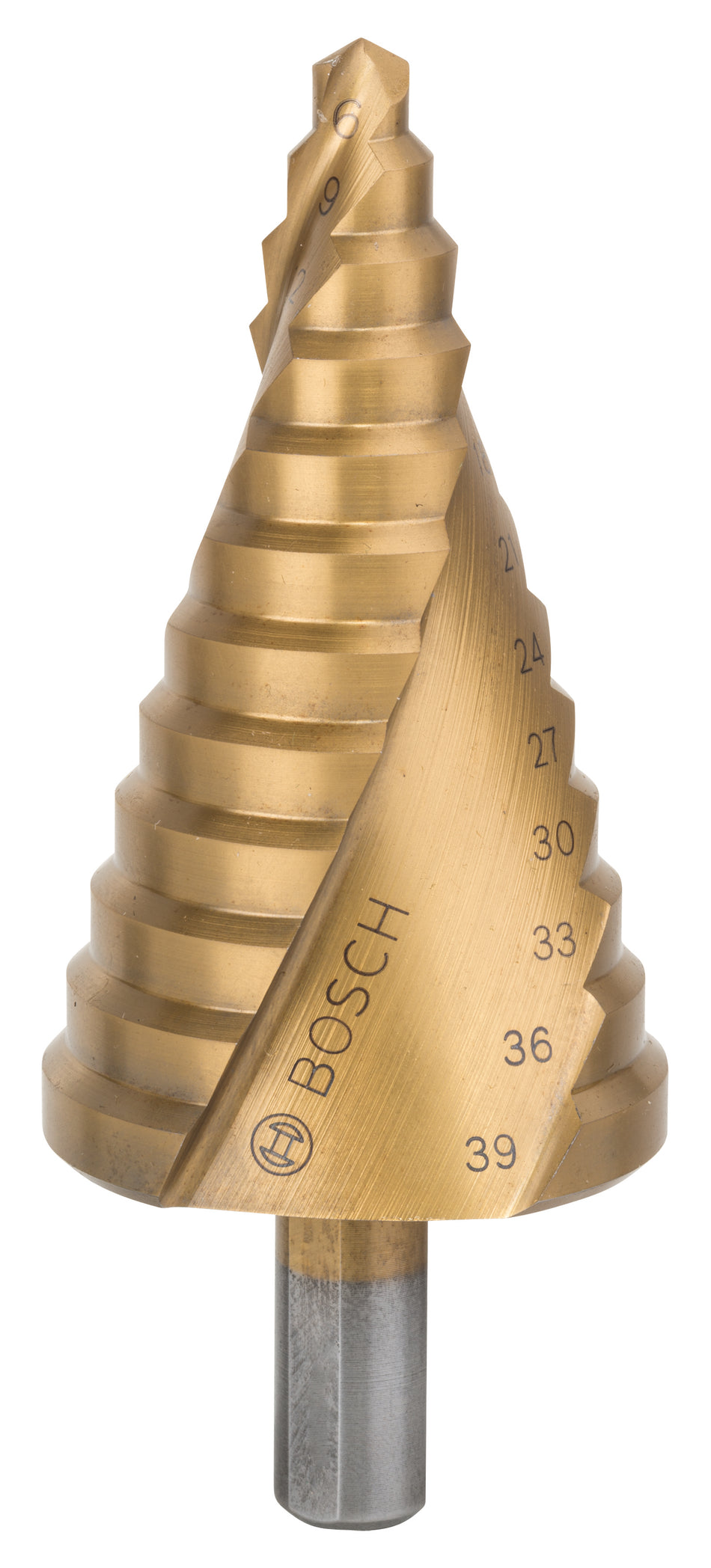 Bosch Step Drill Bit HSS-TiN 6 / 9 / 12 / 15 / 18 / 21 / 24 / 27 / 30 / 33 / 36 / 39 2608587431
