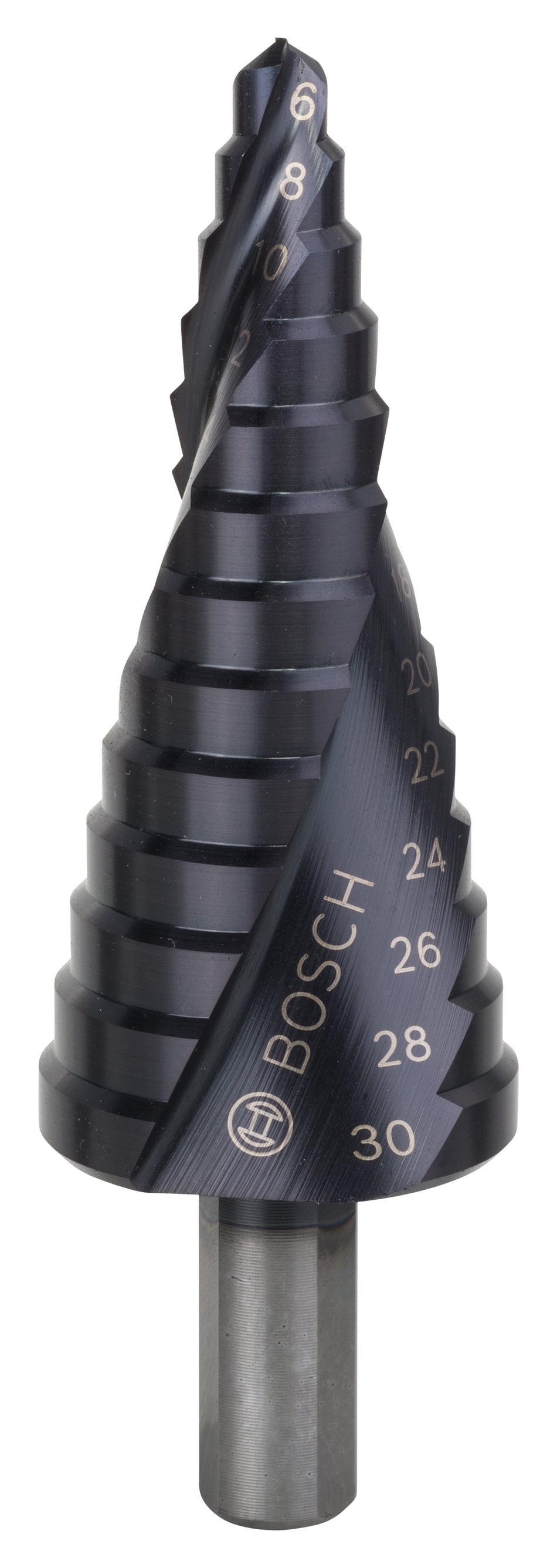 Bosch Step Drill Bit HSS-AlTiN 4 / 6 / 8 / 10 / 12 / 14 / 16 / 18 / 20 / 22 / 24 / 26 / 28 / 30 2608588067