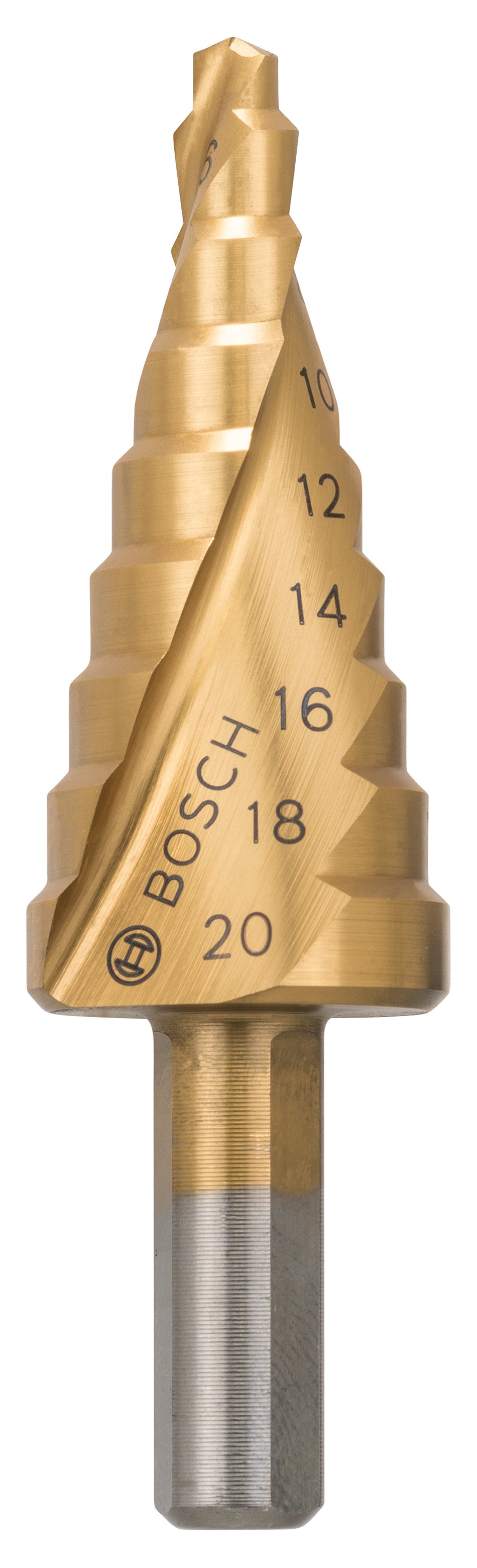Bosch Step Drill Bit HSS-TiN 4 / 6 / 8 / 10 / 12 / 14 / 16 / 18 / 20 2608597526