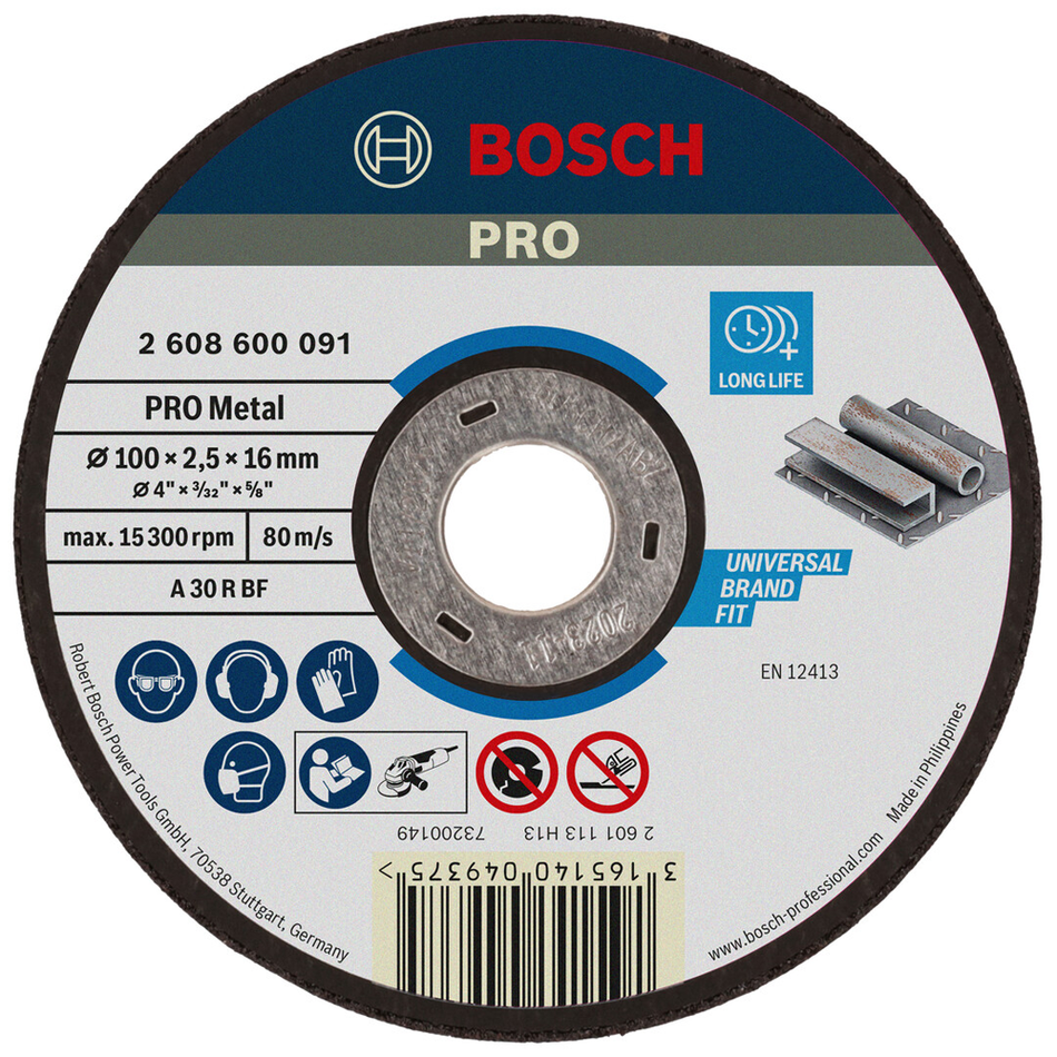 Bosch Professional Metal Cutting Disc 100x2.5x16mm 2608600091