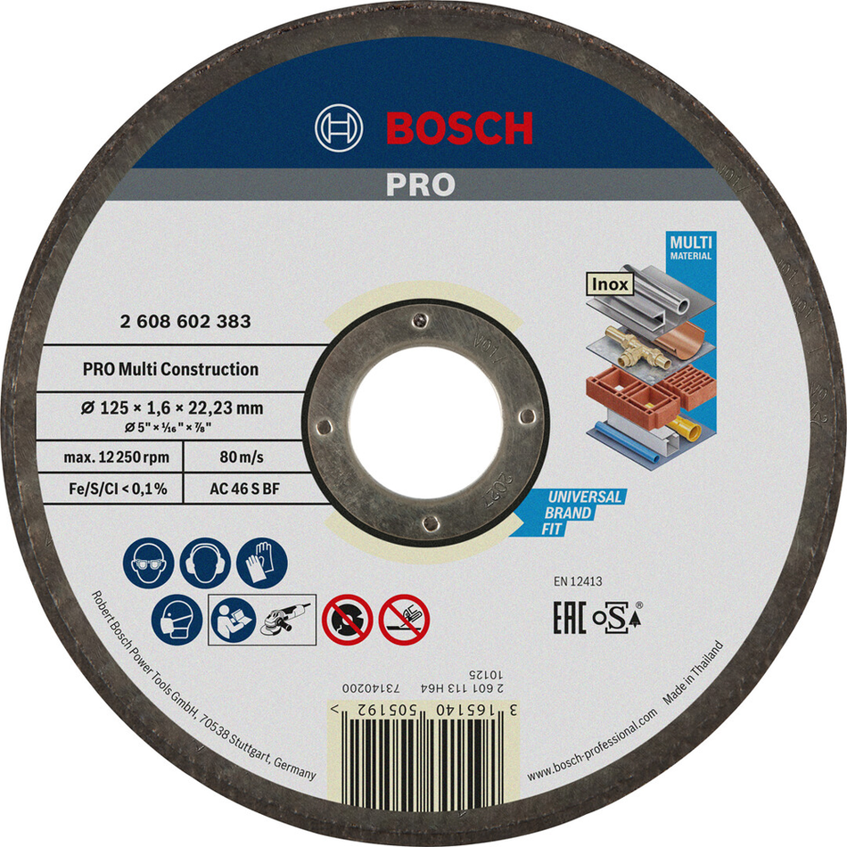Bosch Professional Multi Material Cutting Disc 125x1.6x22.23mm 2608602383