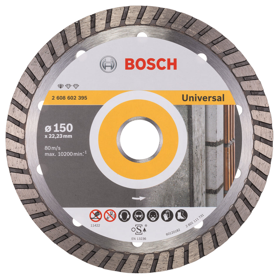 Bosch Professional Standard for Universal Turbo diamond cutting disc 150 x 22,23 x 2,5 x 10 mm 2608602395
