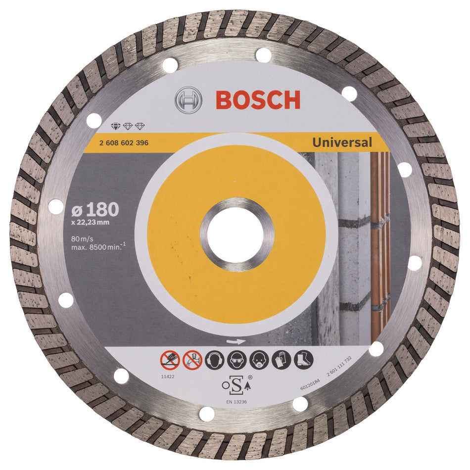 Bosch Professional Standard for Universal Turbo diamond cutting disc 180 x 22,23 x 2,5 x 10 mm 2608602396