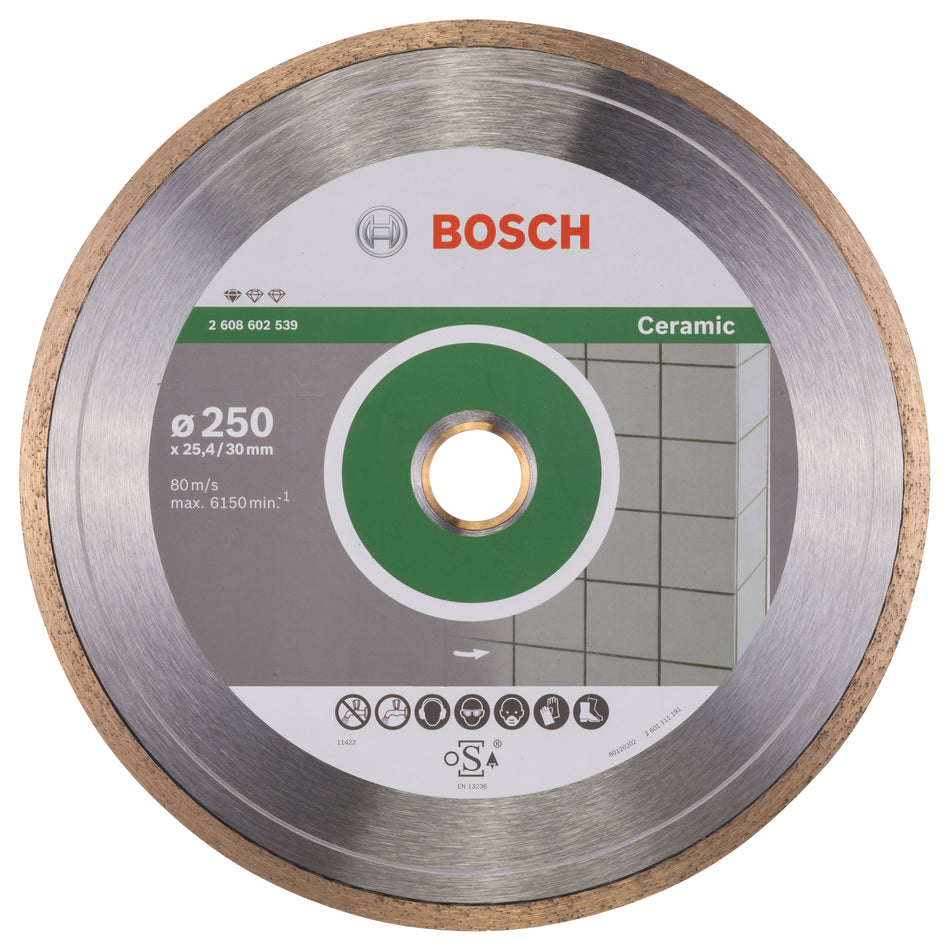 Bosch Standard for Ceramic diamond cutting disc 250 x 30+25,40 x 1,6 x 7 mm 2608602539