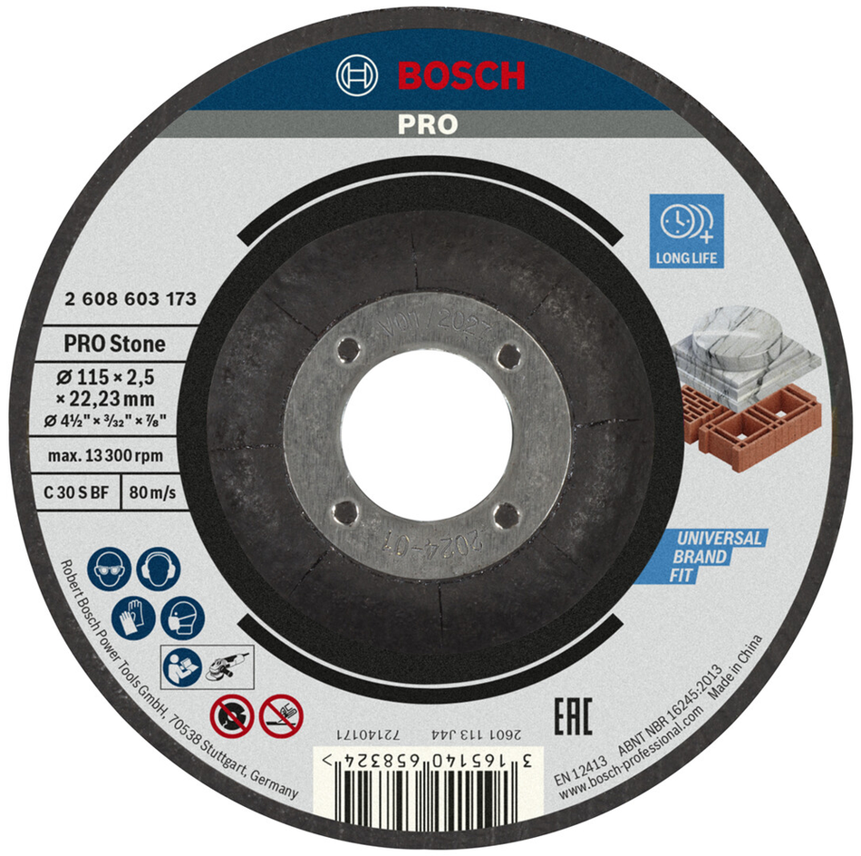 Bosch Professional Stone Cutting Disc 115x2.5x22.23mm 2608603173