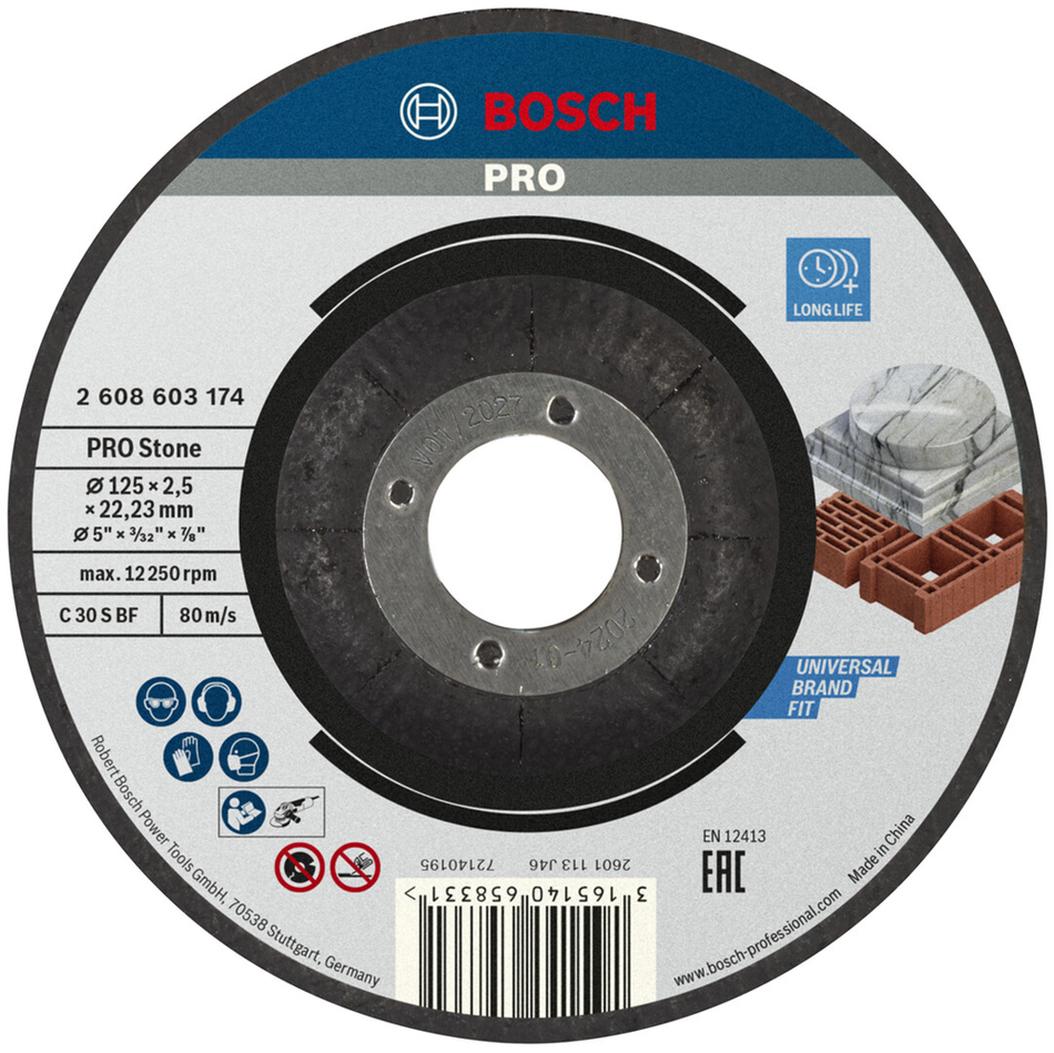 Bosch Professional Stone Cutting Disc 125x2.5x22.23mm 2608603174