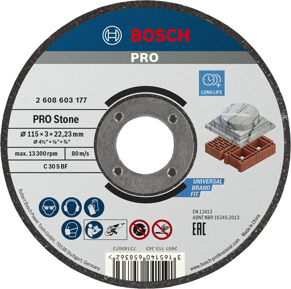 Bosch Professional Stone Cutting Disc 115x3x22.23mm 2608603177