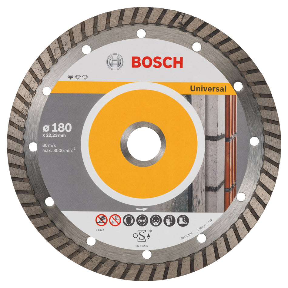Bosch Professional Standard for Universal Turbo diamond cutting disc 180 x 22,23 x 2,5 x 10 mm 2608603251