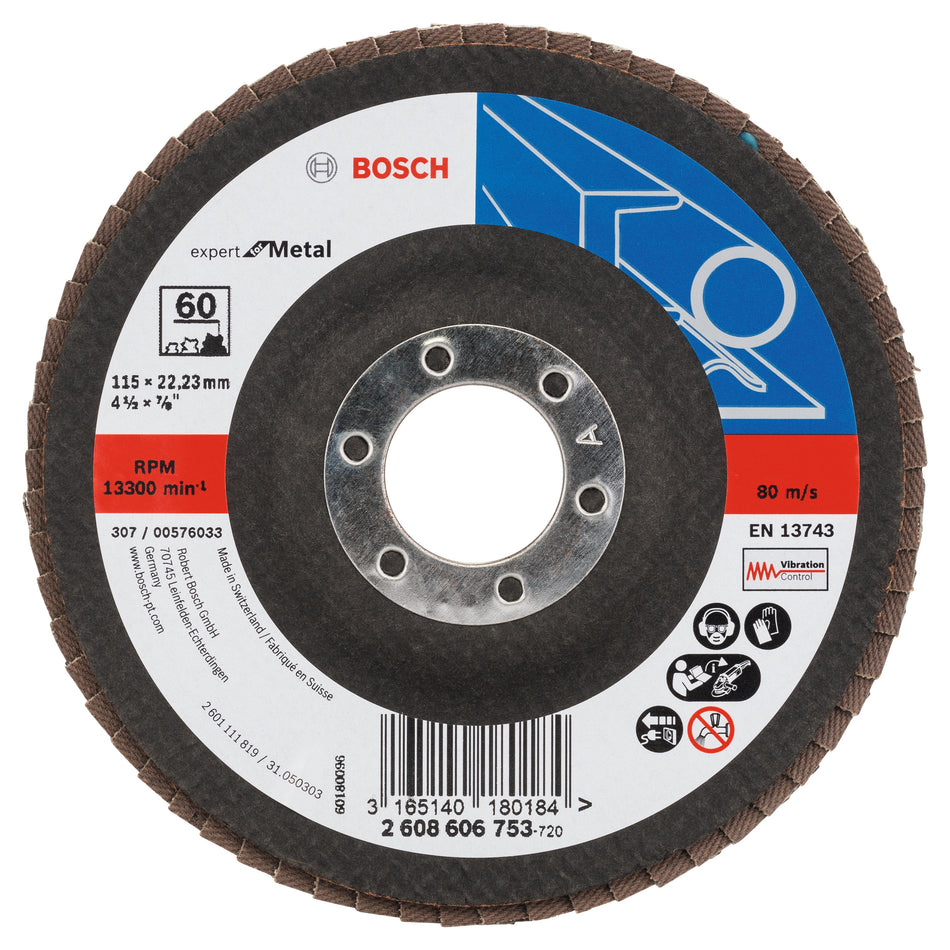 Bosch Flap disc X551, Expert for Metal D= 115 mm; G= 60, angled 2608606753
