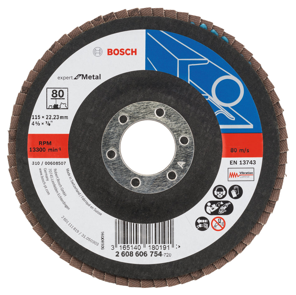 Bosch Flap disc X551, Expert for Metal D= 115 mm; G= 80, angled 2608606754