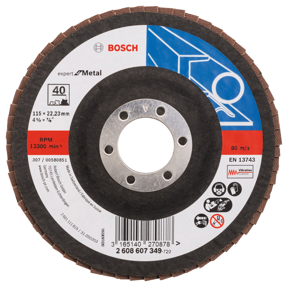 Bosch Flap disc X551, Expert for Metal D= 115 mm; G= 40, angled 2608607349