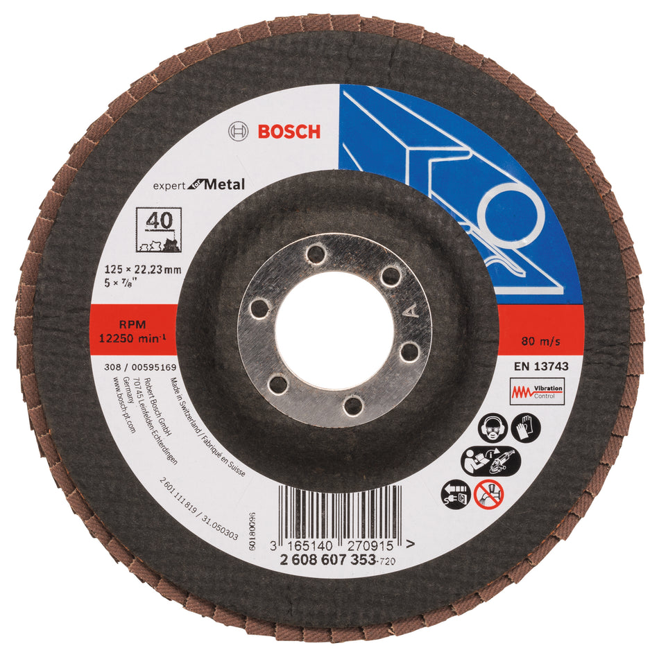 Bosch Flap disc X551, Expert for Metal D= 125 mm; G= 40, angled 2608607353