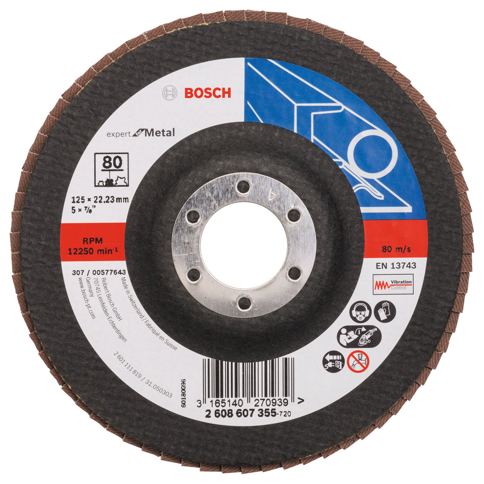 Bosch Flap disc X551, Expert for Metal D= 125 mm; G= 80, angled 2608607355