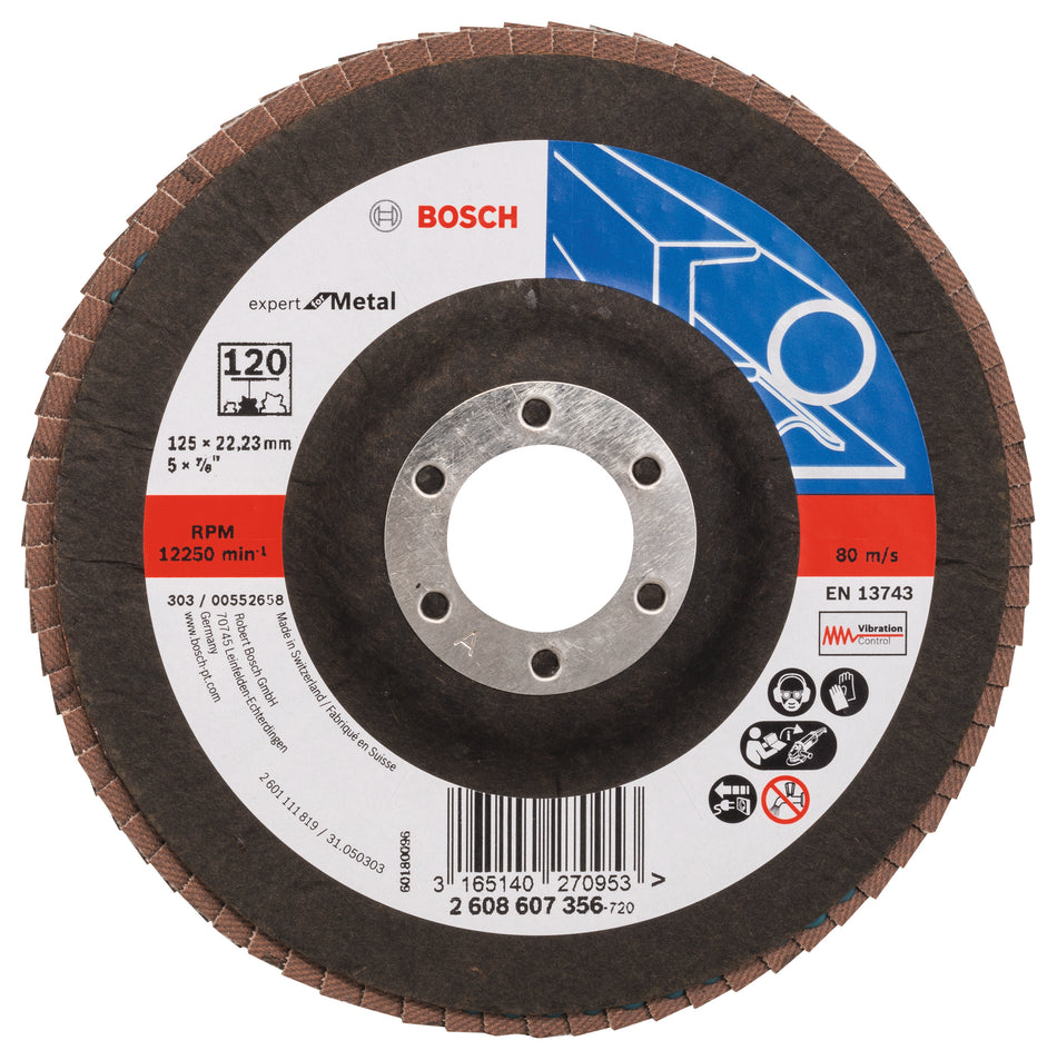 Bosch Flap disc X551, Expert for Metal D= 125 mm; G= 120, angled 2608607356