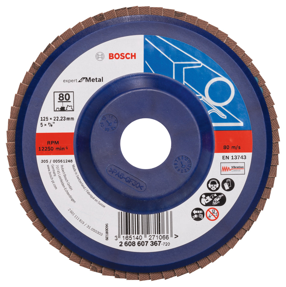 Bosch Flap disc X551, Expert for Metal D= 125 mm; G= 80, straight 2608607367