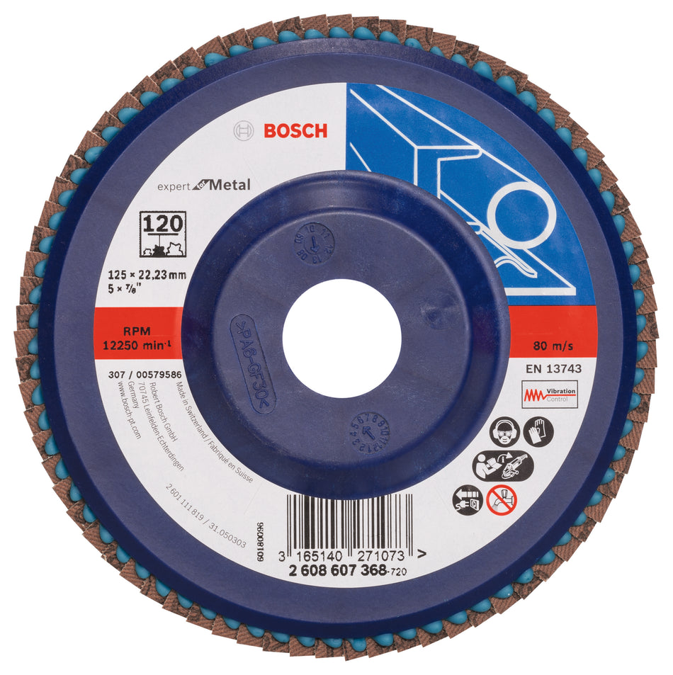 Bosch Flap disc X551, Expert for Metal D= 125 mm; G= 120, straight 2608607368