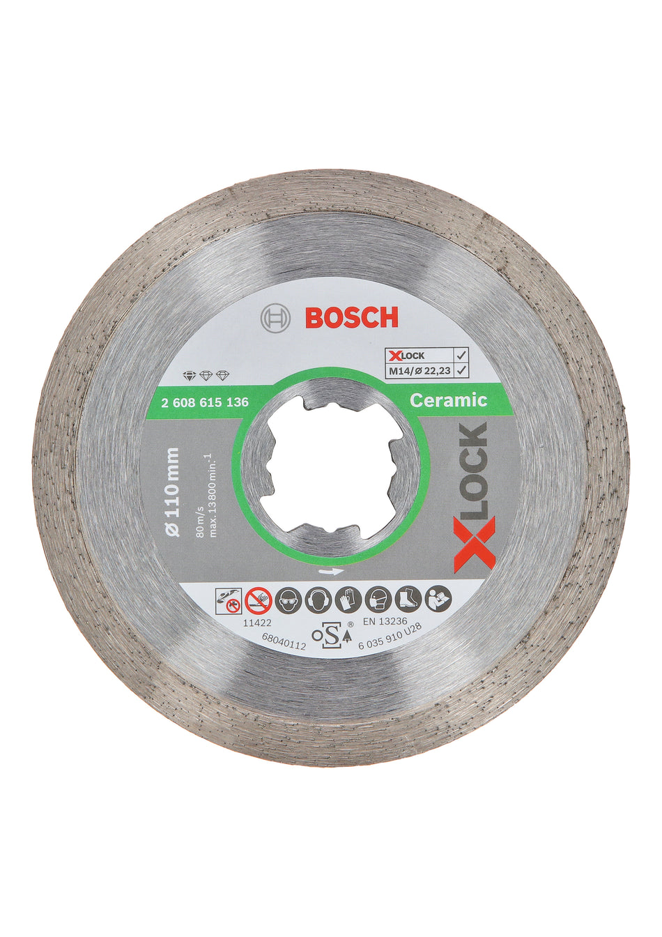 Bosch X-LOCK Standard for Ceramic diamond cutting disc 110x22.23x1.6x7.5 mm 2608615136