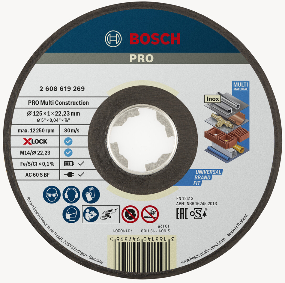 Bosch Professional Multi Material X-Lock Cutting Disc 125x1x22.23mm 2608619269