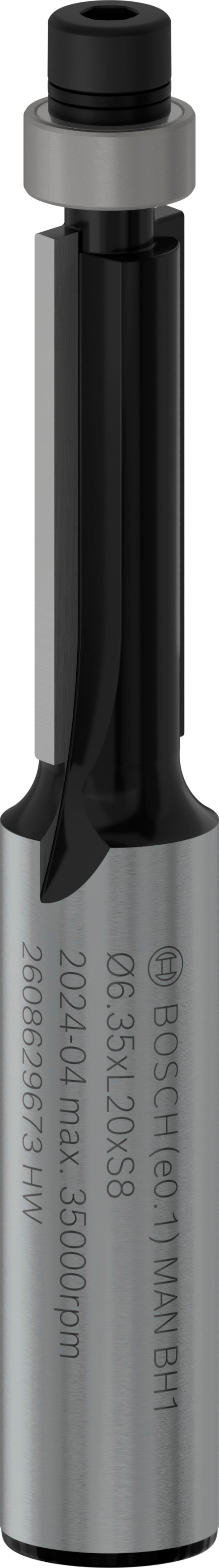 Bosch Professional Router Bit Bottom Bearing Flush Trim, 6.35 x L 20, Shank 8 mm 2608629673