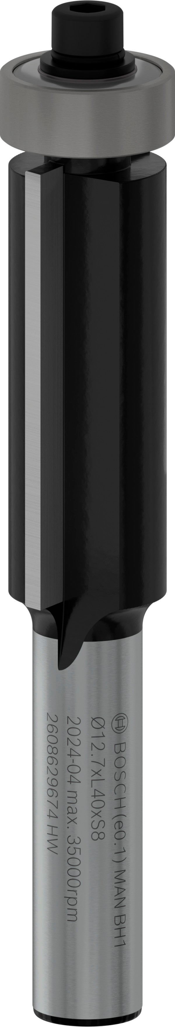 Bosch Professional Router Bit Bottom Bearing Flush Trim, 12.7 x L 40, Shank 8 mm 2608629674