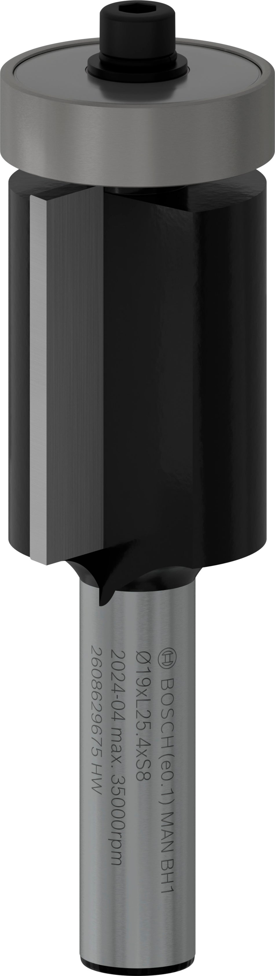 Bosch Professional Router Bit Bottom Bearing Flush Trim, 19 x L 25.4, Shank 8 mm 2608629675