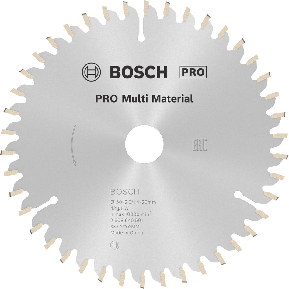 Bosch Professional Multi Material Circular Saw Blade 150x2x20mm 2608640501