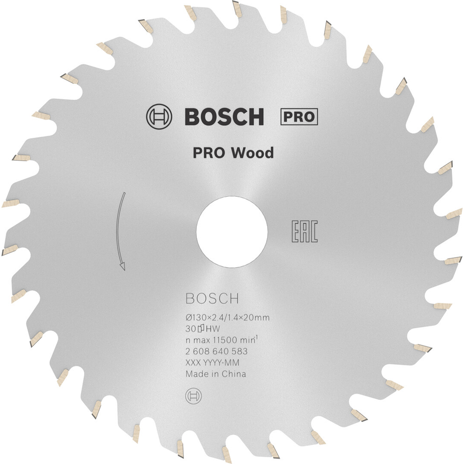 Bosch Professional Wood Circular Saw Blade 130x2.4x20mm 2608640583