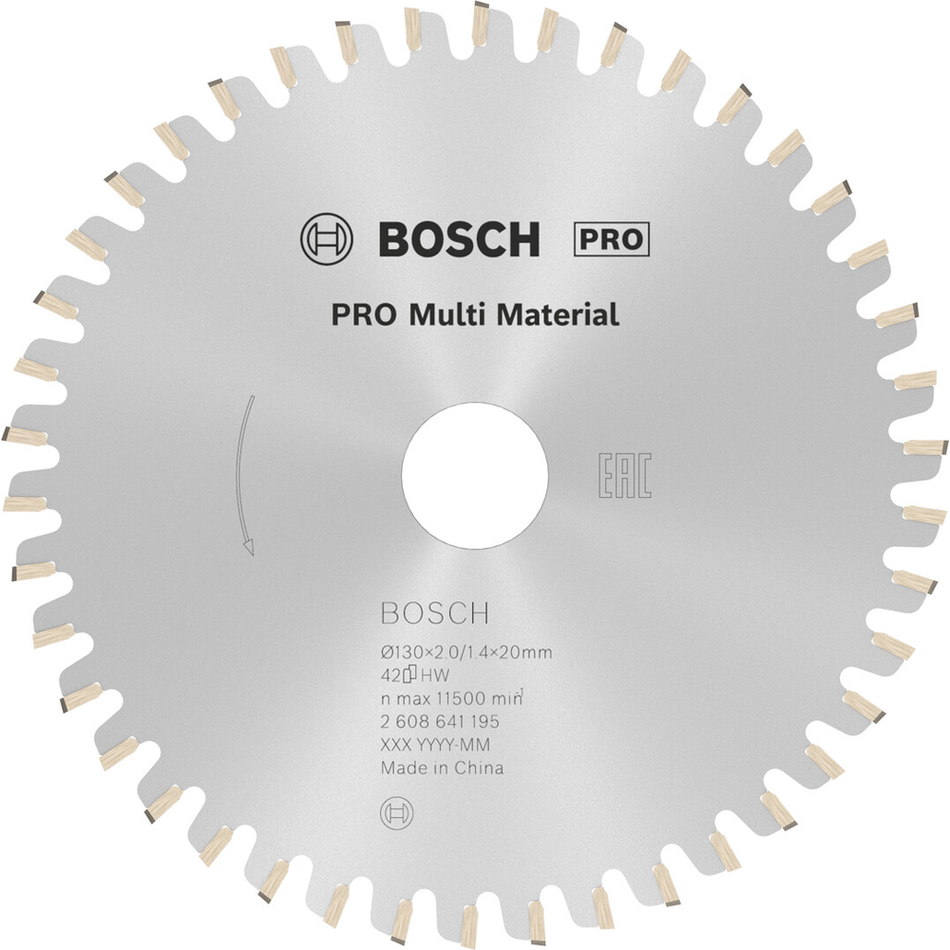 Bosch Professional Multi Material Circular Saw Blade 130x2x20mm 2608641195