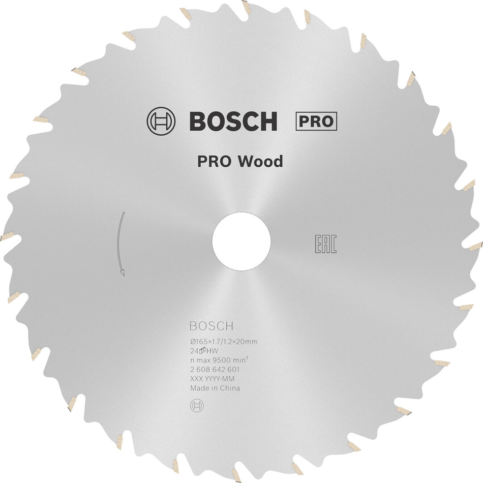 Bosch Professional Wood Circular Saw Blade 165x1.7x20mm 2608642601