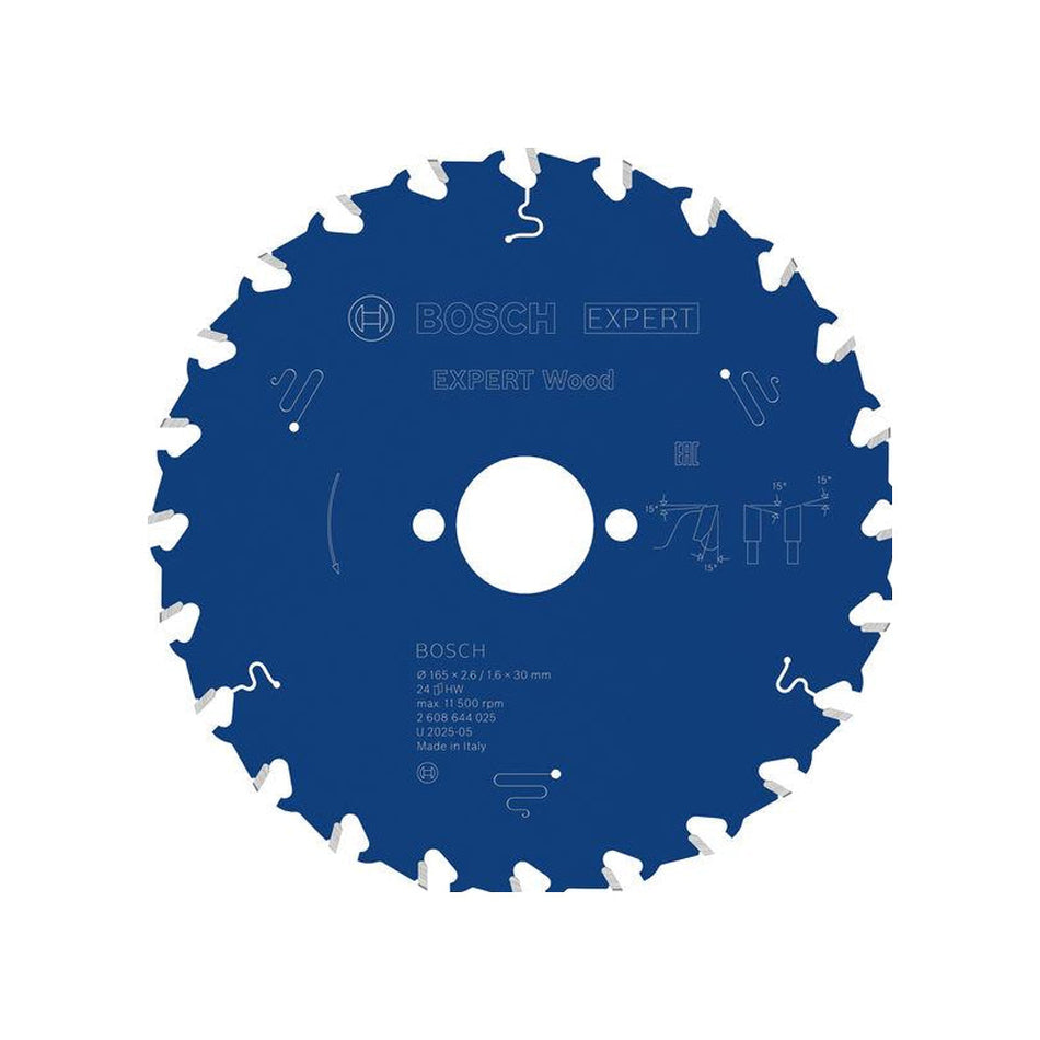 Bosch EXPERT Wood Circular Saw Blade 165x30x2.6mm 24T 2608644025